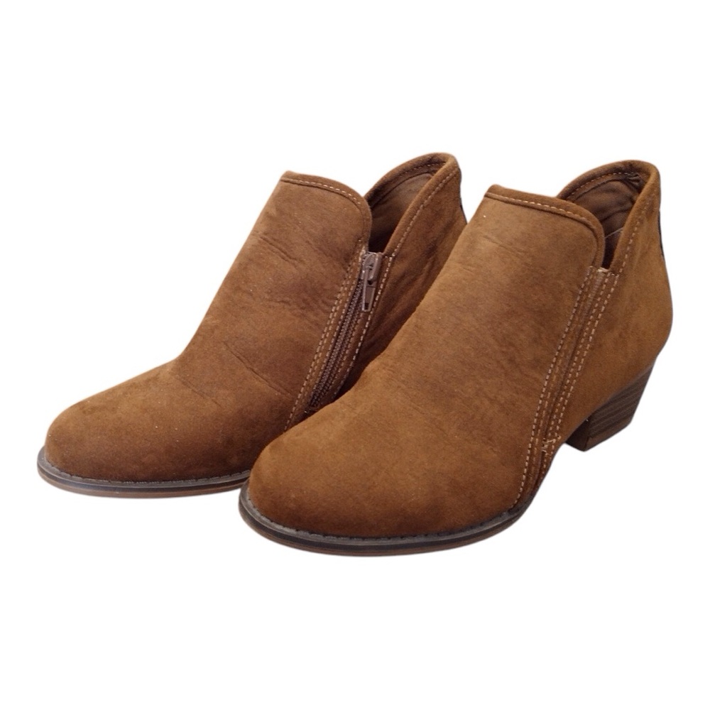 ESPRIT Anke Faux Suede Boots 7M Womens Soft Camel Brown Booties Ladies Shoes